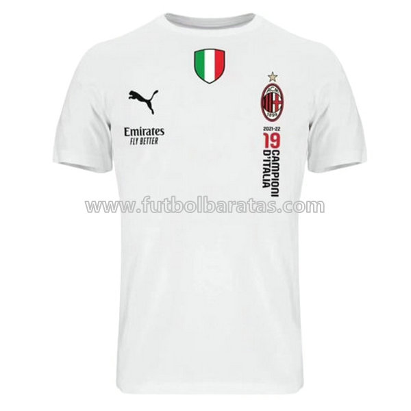 Camisetas ac milan campeón 2022-23 blanco